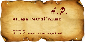 Allaga Petróniusz névjegykártya